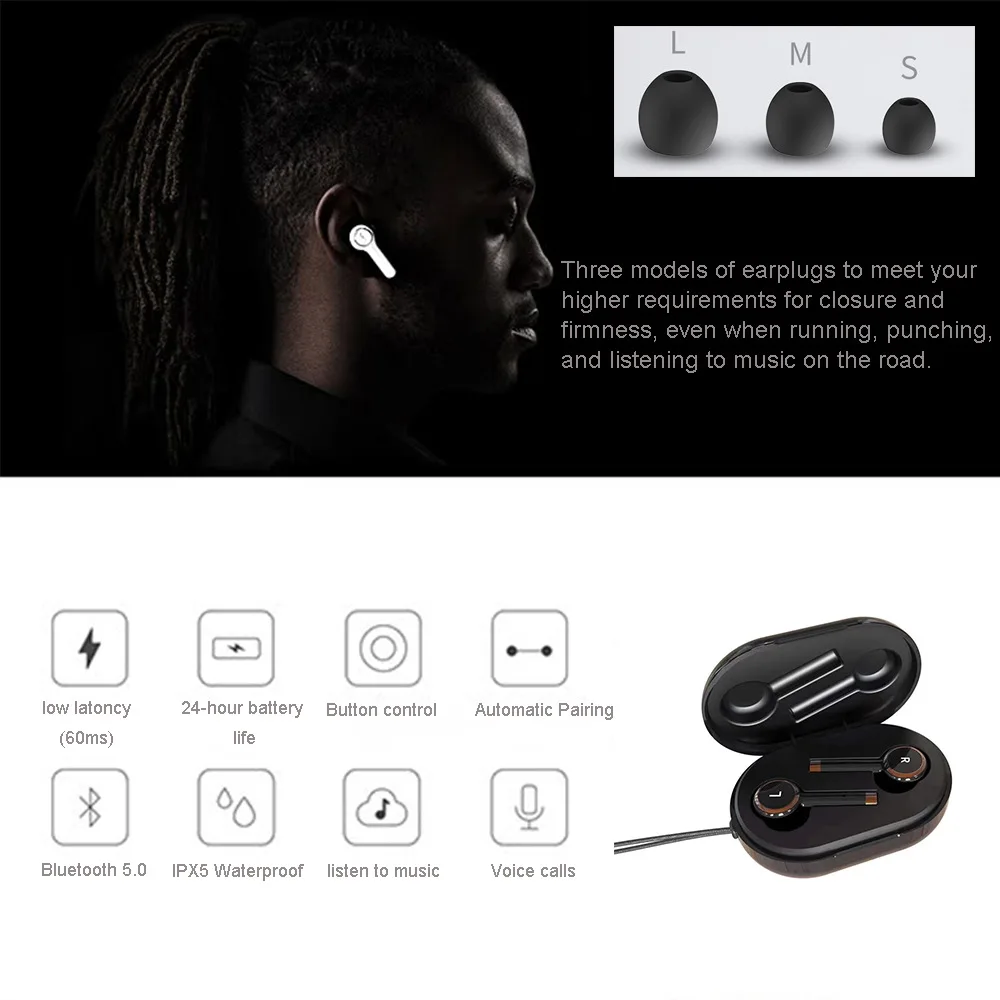 Новые TWS L2 Bluetooth 5,0 наушники стерео Беспроводные Наушники Hi-Fi звук спортивные наушники Handsfree наушники игровая гарнитура с микрофоном