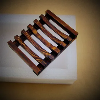 

New Bathroom Handmade Natural Wood Soap Shower Dish Wooden Soap Case Holder hot