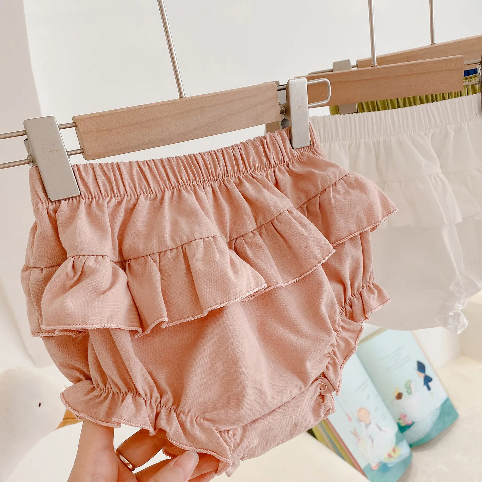 Cotton Ruffle Baby Girls Boys Bloomers Shorts Elastic Waistband Cute Pants Tutu Design Infant Short Diaper Cover Set беби-блумер