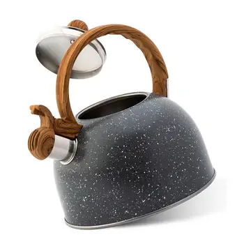

Tea Kettle Stovetop Whistling Tea Kettle Premium Stainless Steel Teapot with Wood Grain Handle Suitable for All Heat Source spot