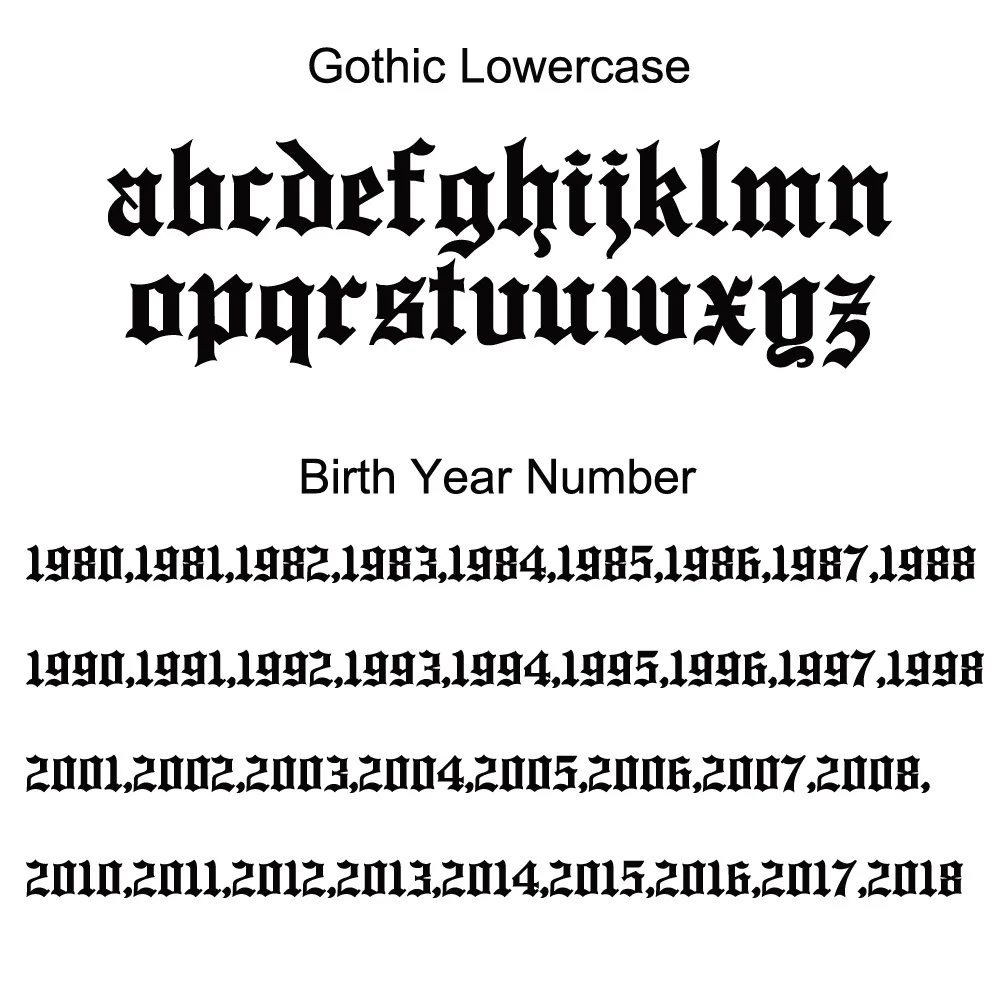 Gothic Choker Necklace Old English Letter Custom Name Necklace Personalized Gold Initial Birth Year Necklace Jewelry For Women