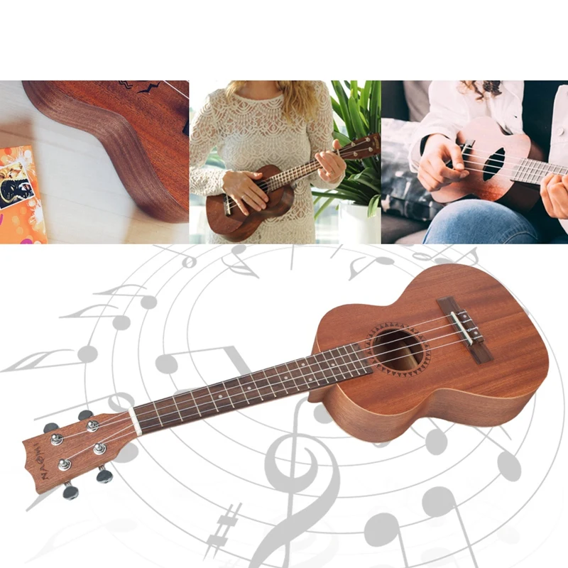 NAOMI Студенческая сопрано укулеле с Aquila струны Sapele Ukulele для студентов начинающих