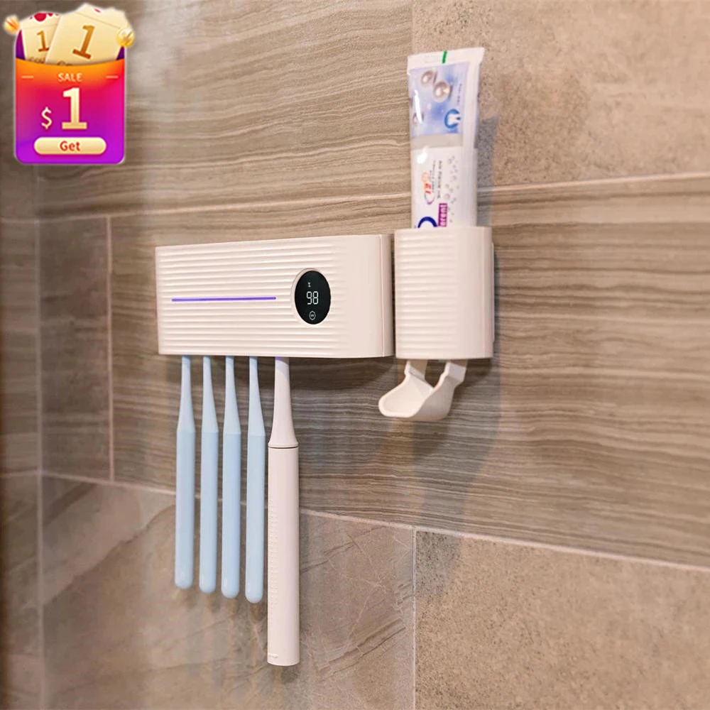 Xiaomi Youpin UV-Soporte esterilizador de cepillo de dientes, inhibe las bacterias, dispensador automático de pasta dental