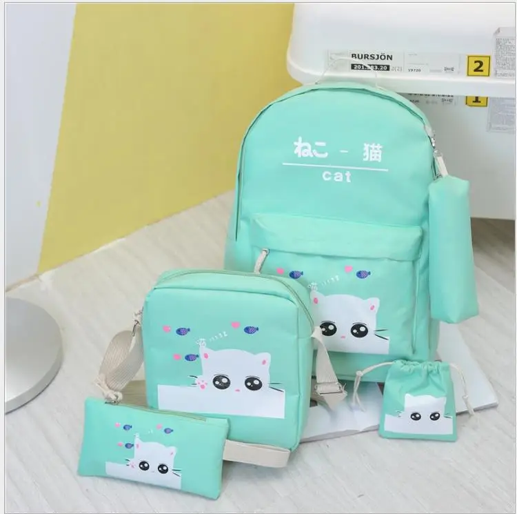 Холст 5 шт./компл. школьные рюкзаки Колледж школьный мода Plecak для подростков, для мальчиков и девочек, рюкзак Moclilas сумка - Цвет: as pictures