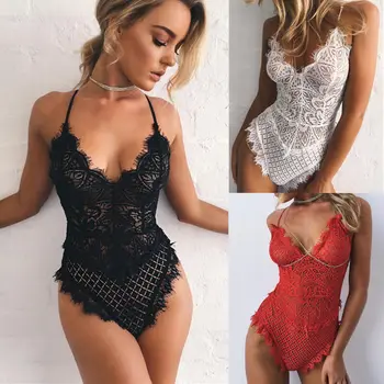 

2019 Newest Summer Fashion Sexy Lingerie Lace Dress Babydoll Women's Underwear Nightwear Sleepwear Bodysuit