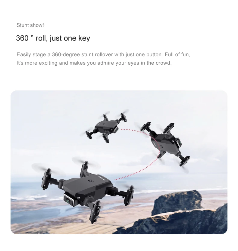 Мини Дрон S66 4K с двойной камерой селфи fpv Wi Fi Радиоуправляемый квадрокоптер