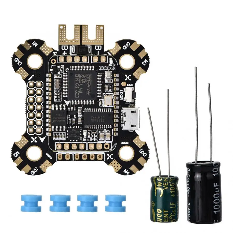 

JHEMCU F722 Flight Control Board 2-6S OSD 5V/2A BEC Current with 25V Capacitor 30x30mm Flight Controller