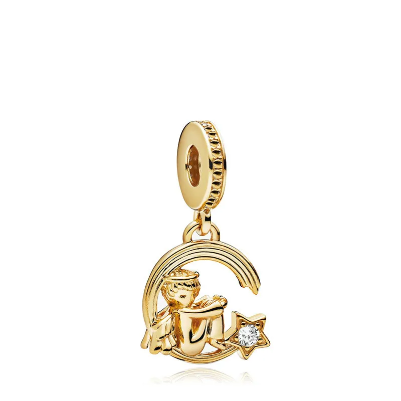 5PCS-2019-Gold-Plated-Zinc-Alloy-Beads-Crystal-Star-Meteor-Angle-Charms-fit-Original-Pandora-Bracelet