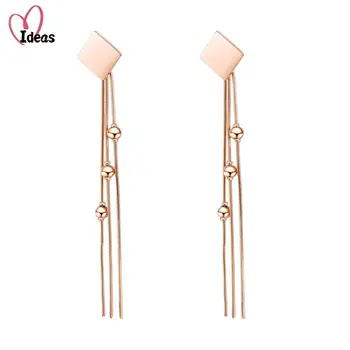 

Fashion Jewelry Korean Style Long Tassel Drop Earings Set Stainless Steel Dangle Earrings For Women pendientes
