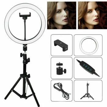 

Universal Fill Light Tripod LED Ring Lamp Phone Holder Kit Selfie Stick Photography Beauty Lamp For iPhone Xiaomi SamSung