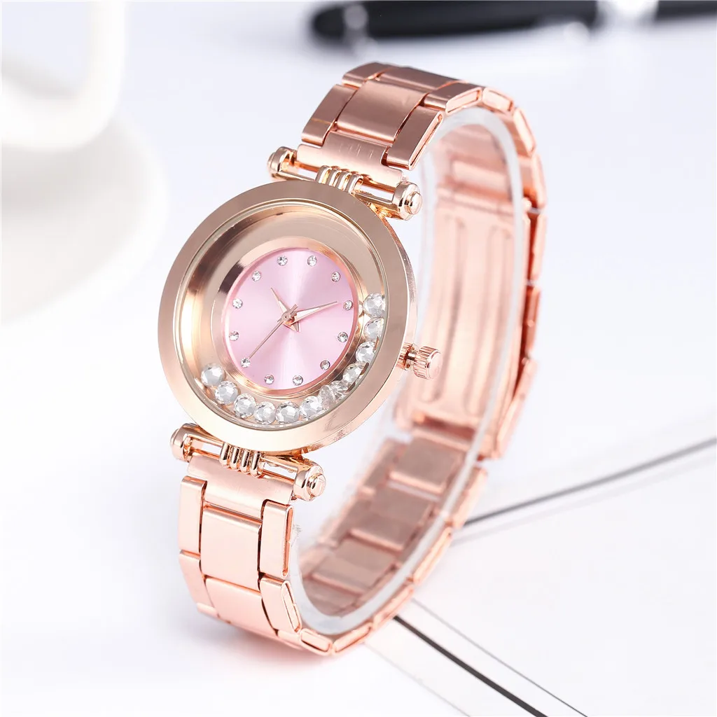 

Hot Selling Women Watches Flow Beads Dot Dial Ladies Quartz Wristwatch Alloy Strap Fashion Clock Dress Relojes Para Mujer@50