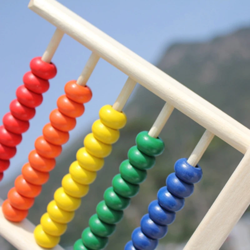 Abacus Монтессори обучающая игрушка для детей, для раннего обучения математике, игрушка для подсчета чисел, Счетный бисер, Мини Деревянный Abacus