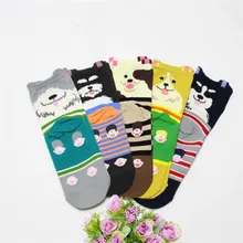 Горячая распродажа! Женские носки теплые 5 пар/лот весна осень-зима милые хлопковые носки для собак женские и женские забавные носки с животными