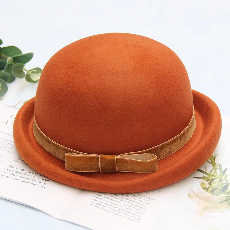 Элегантные однотонные шерстяные фетровые шляпы с плоским верхом и ...