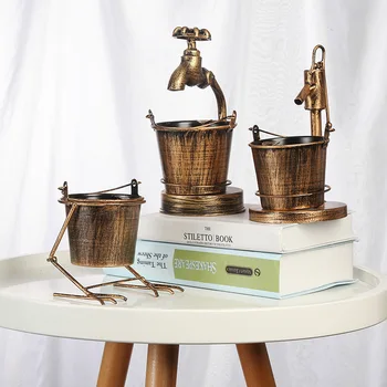 

Retro Industrial Style Creative Practical Wrought Iron Decorative Faucet Ashtray Desktop Personalized Home Decoration Ornaments