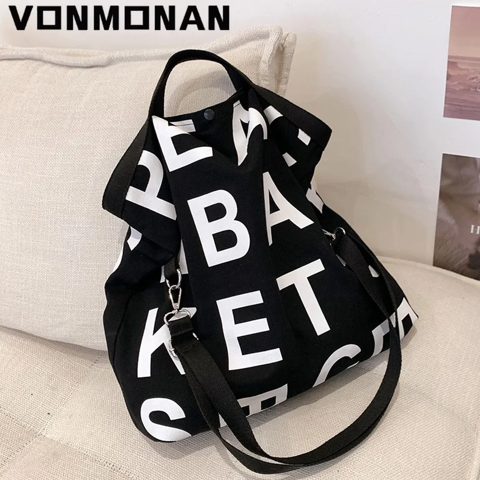 Crossbody Canvas Bag Letter Designer Large Capacity Women Summer Fashion Casual Purse