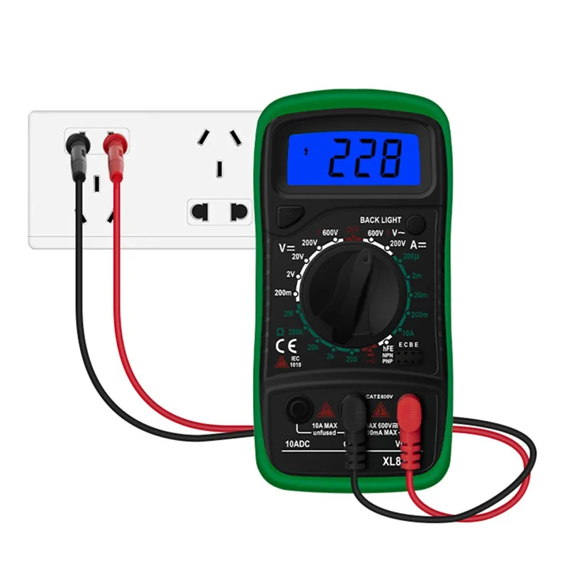 XL830L Green 1 шт. A830L ЖК-цифровой мультиметр AC DC Напряжение Частота диода мультитестер ток тестер световой дисплей с функцией зуммера - Цвет: XL830L Green