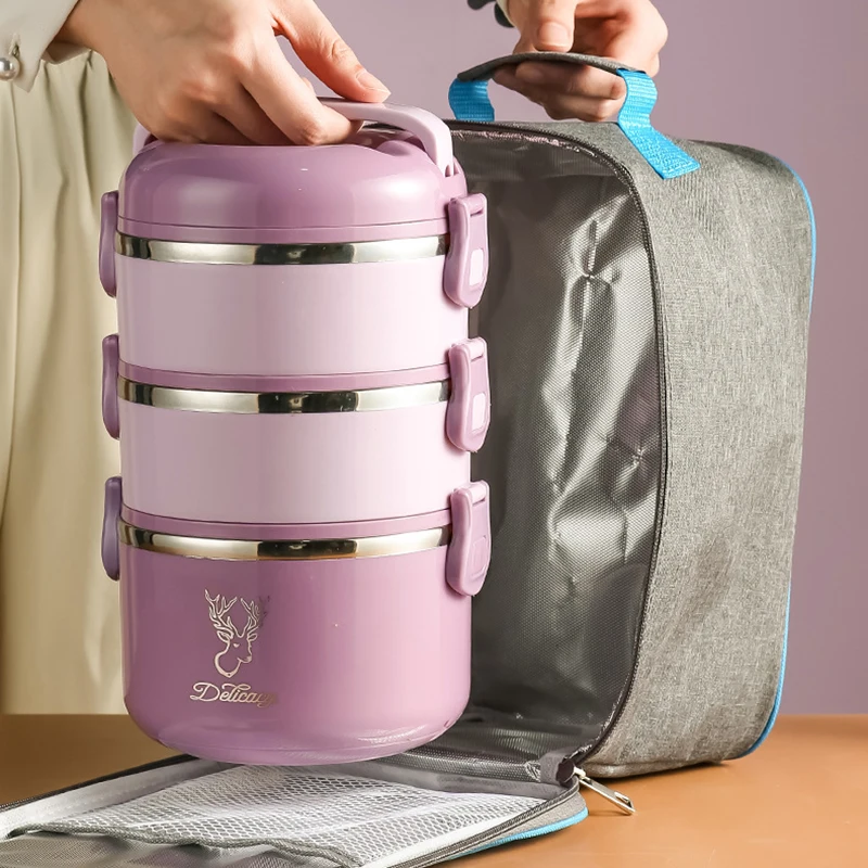 Multi-layer Bento Lunch Box 304 Stainless Steel for Students and Office Worker Food Storage Container
