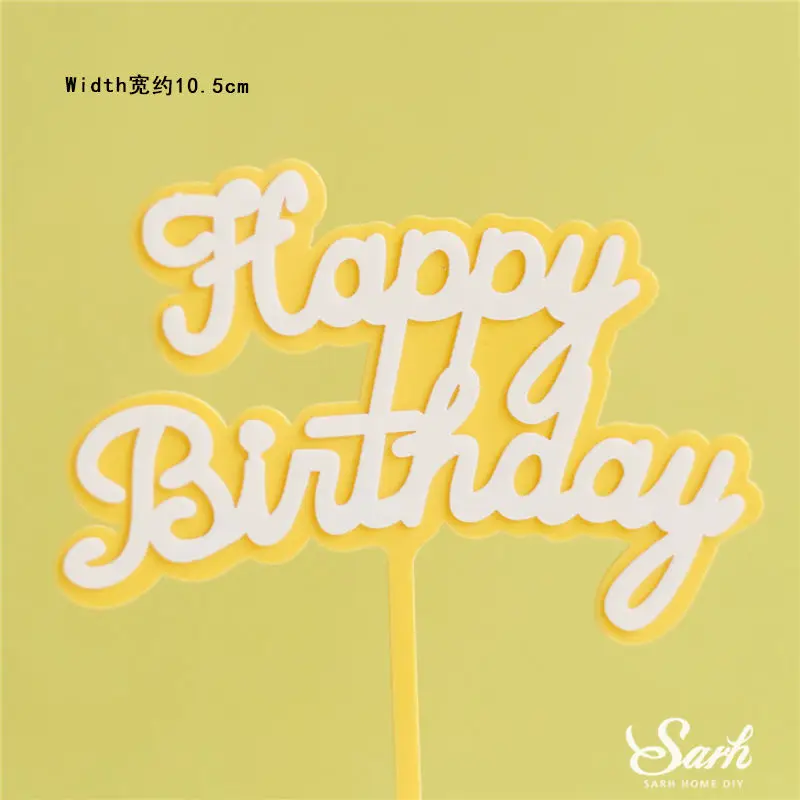 2pc birthday E Акриловый розовый ой детский крюк Топпер для торта «С Днем Рождения» для вечерние украшения юбилей Алмаз Любовь Подарки принадлежности для выпечки - Цвет: 2pc birthday E