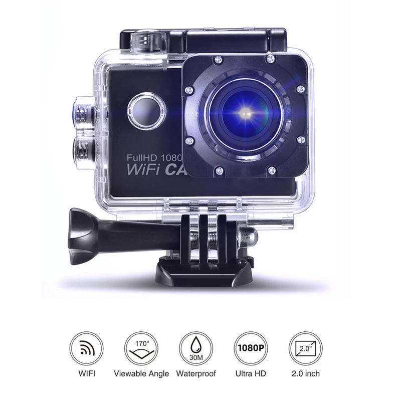 Экшн камера Ultra HD 1080P WiFi 2 0 &quotСпортивная экшн видеокамера s 140D подводная 30 м