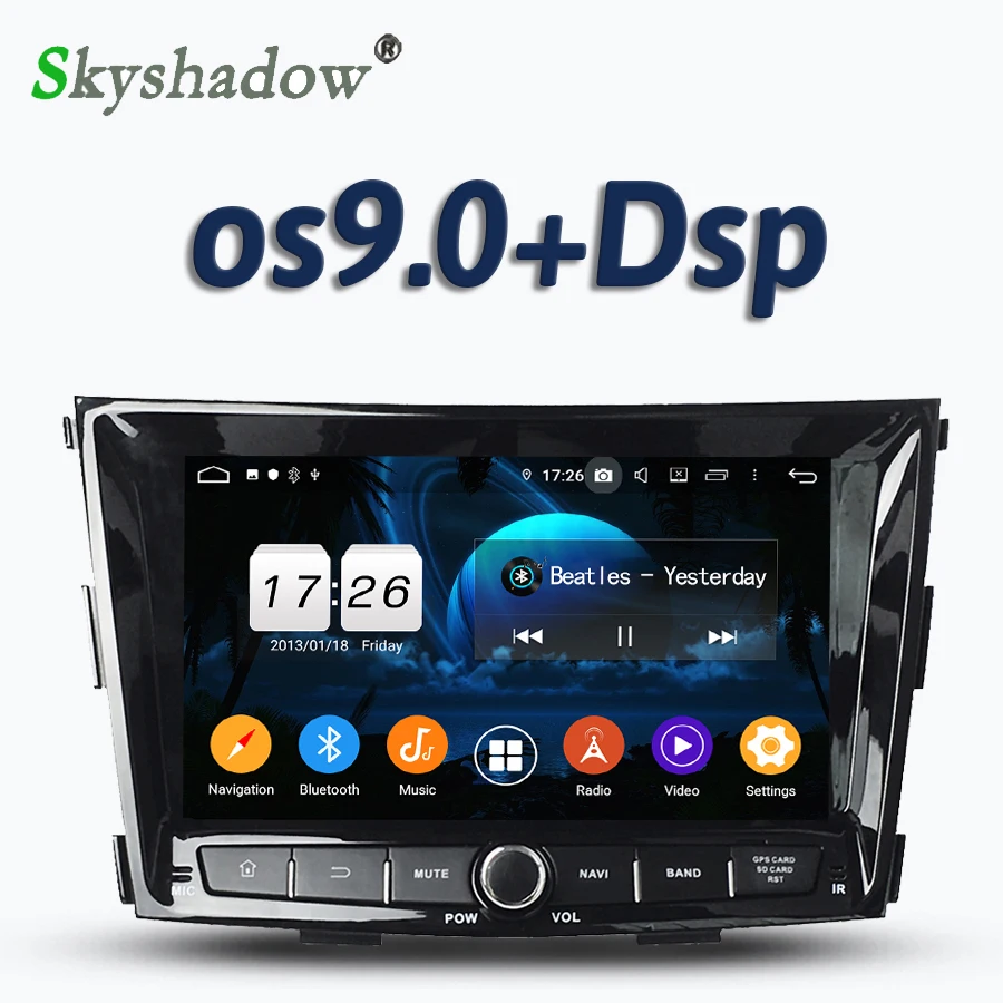 Perfect DSP TDA7851 Android 9.0 2GB RAM 16GB 4 core Car DVD Player Wifi 4G Bluetooth 4.2 RDS RADIO GPS Map For SsangYong Tivolan 2014 0
