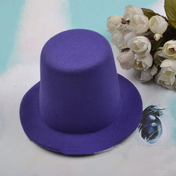 purple DIY 13 см вечерние шляпы для курицы, простые шляпы, основание, милые черные шляпы для самостоятельного изготовления волос, основа для домашних животных, кепка для реквизит для сценического выступления, Декор - Цвет: purple