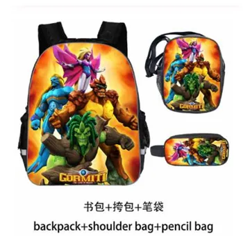 

3pcs/set Gormiti Anime Prints Cartoon School Bags for Boys Children's Large Backpack Kids Primary Schoolbag Mochila Bagpack