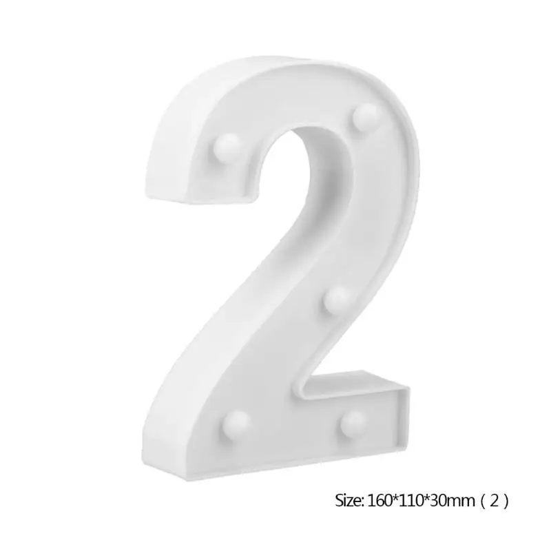 Светящийся светодиодный светильник в виде букв и цифр 3D лампа на стену с 10