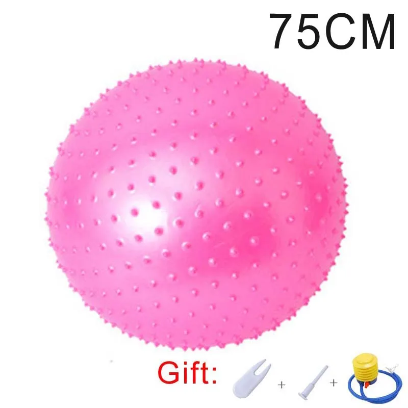 Pink 75cm Мячи для занятий йогой 75 см, 85 см, фитнес, тренажерный зал, фитбол для баланса, Пилатес, тренировки, колючий Массажный мяч с бесплатным воздушным насосом - Цвет: Pink 75cm