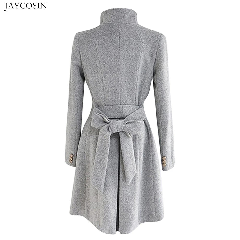 JAYCOSIN Модные женские шерстяные пальто Зимние лацкан шерстяное пальто куртка пальто с длинными рукавами верхняя одежда шерстяное пальто
