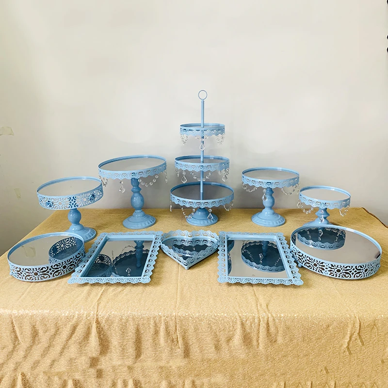 10pcs in set Подставка для торта, 1-16 шт металлический Хрустальный держатель для торта, Свадебный день рождения, десерт, подставка для кекса - Цвет: 10pcs in set