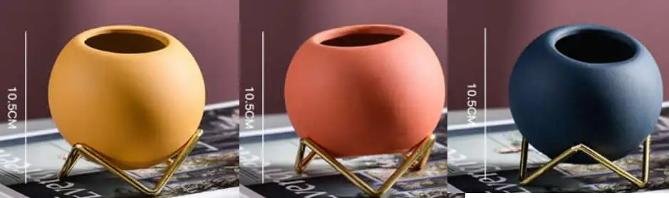 a set Короткие Шаровые Керамические настольные украшения растительные горшки модный художественный небольшой цветочный горшок - Цвет: a set