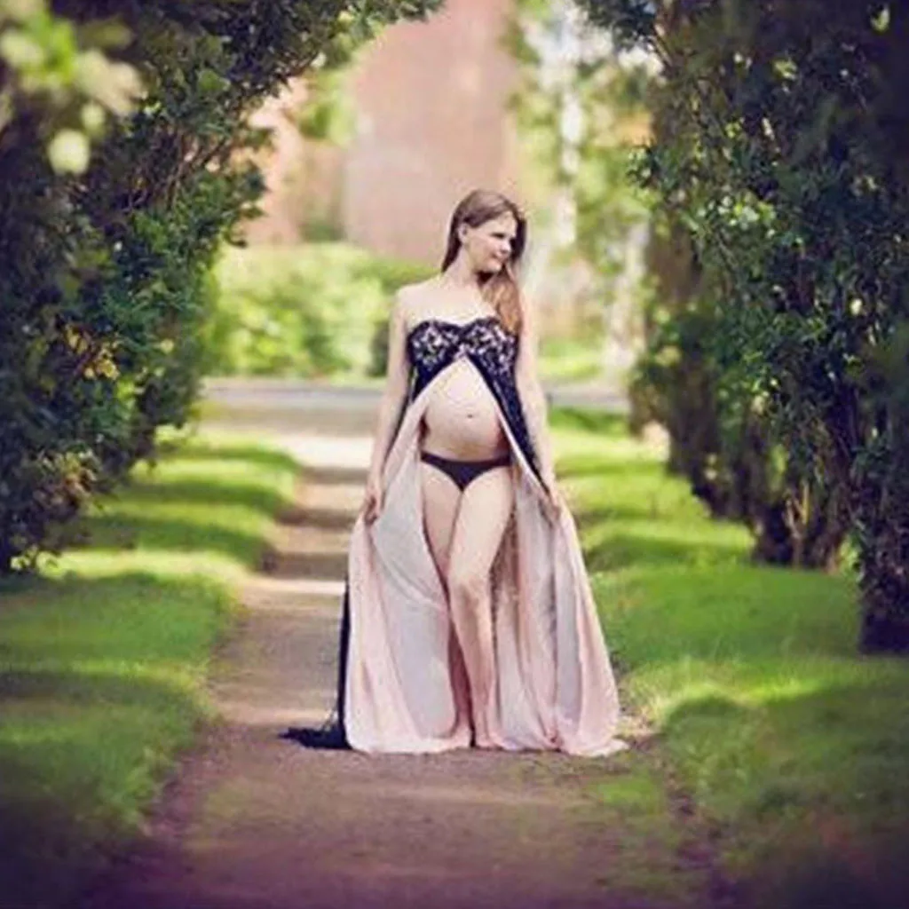 Для женщин беременных пикантные Подставки для фотографий без рукавов для беременных; однотонное кружевное платье сексуальное открытое пляжное платье для фотосессий#730