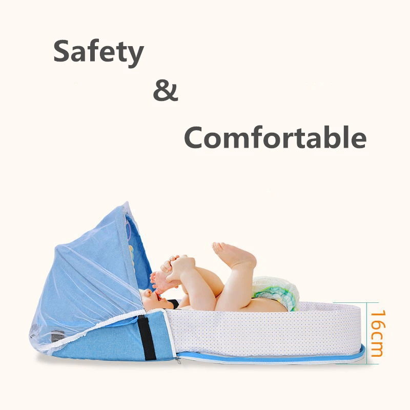 Portable Crib Mom Nurisng Bag Travel Mosquito Net Baby Bed Sun Protection Foldable Breathable Infant Sleeping Basket