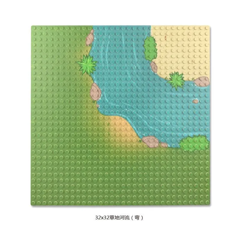 

Single Sale Legoing Baseplate 32*32 Small Base Plate Grass Curved River Bottom Plate For Small Brick Floors kids Toys Baseplates