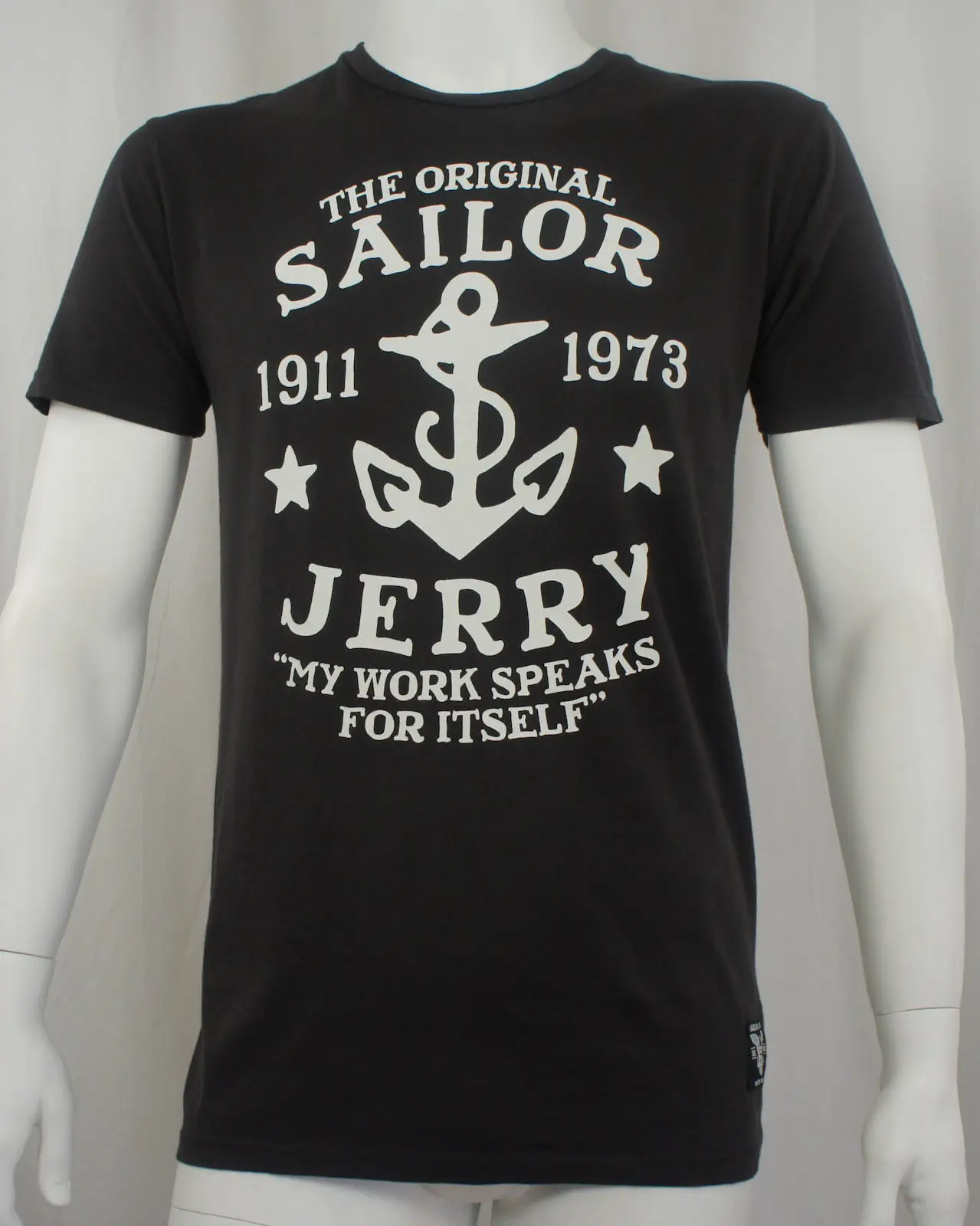 SAILOR JERRY Tattoo My Work Speaks Anchor Logo Slim Fit T-Shirt S -5XL NEW Print Tees Short Sleeve O-Neck T Shirt
