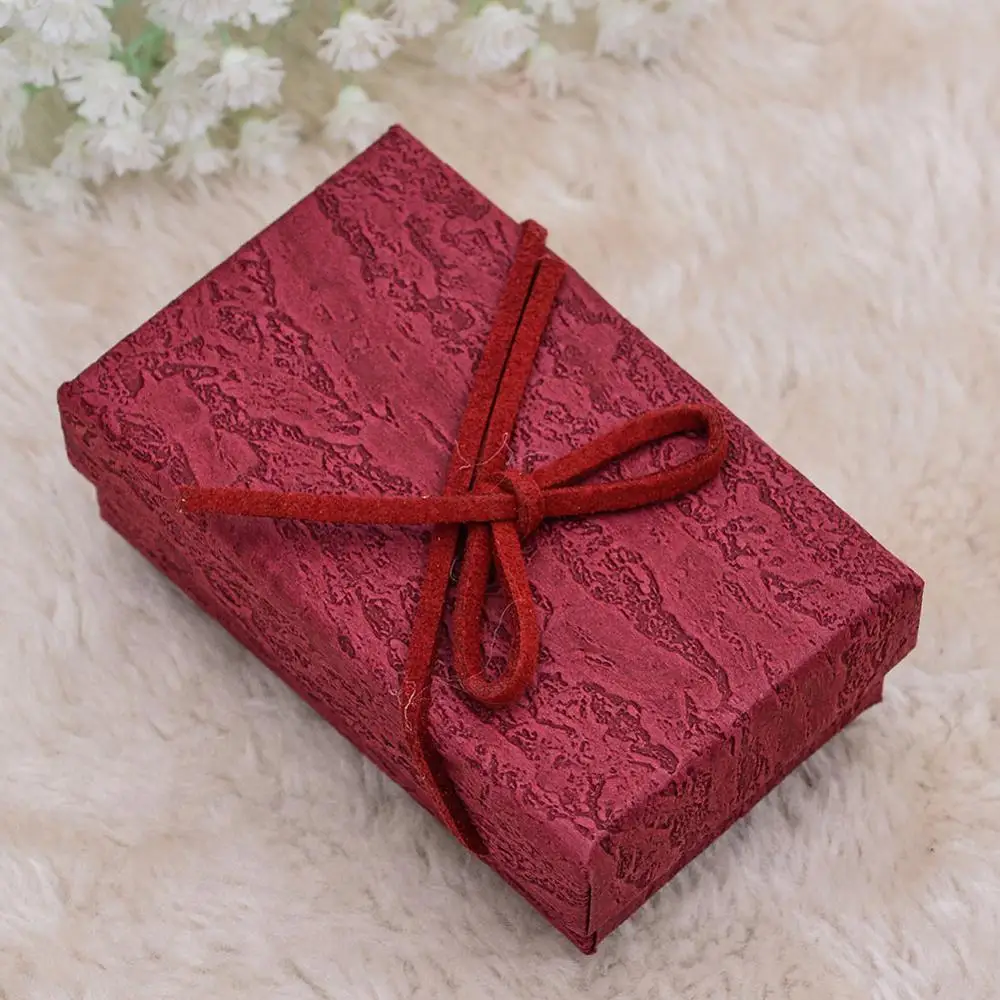 1pcs WANDO шкатулка для ювелирных изделий фланелет с бантом 8,2*5*2,8 см кольцо маленькое колье Подарочная упаковка для сережек дисплей ювелирный чехол - Цвет: 1pcs