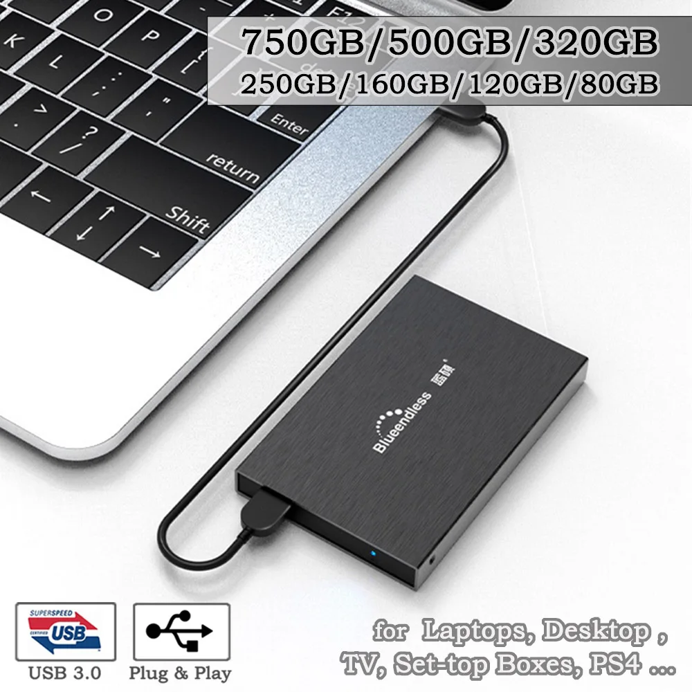 External Drive HDD USB3.0 Disco Duro Externo 750GB 500GB 320GB 250GB 160GB Mobile Storage Hard Disk For PS4 Laptops