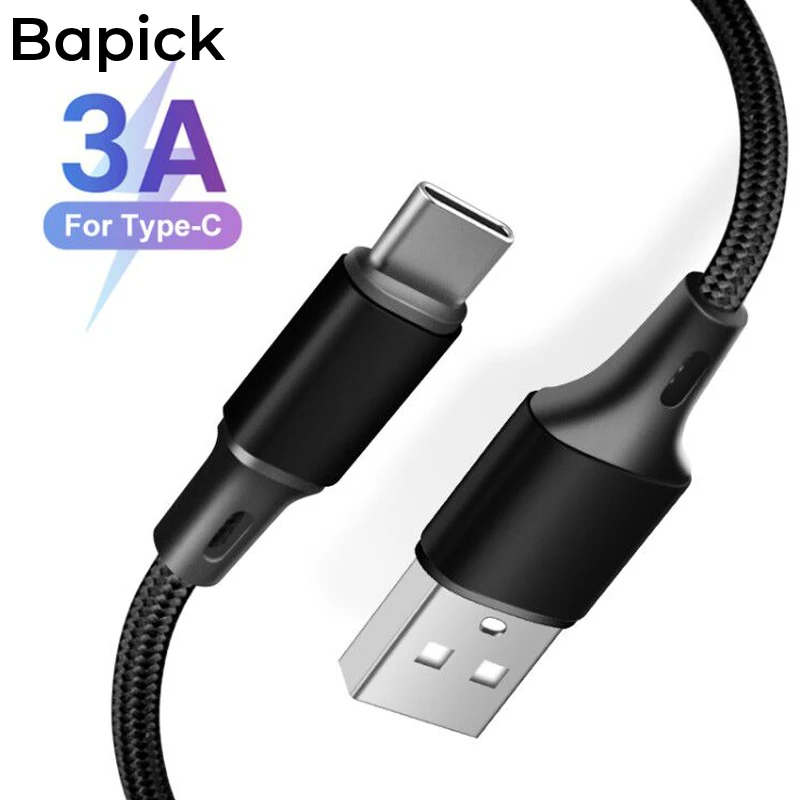 Кабель Bapick 0,25 м 1 м 2 м 3 А usb type-C для samsung S8 S9 S10 Xiaomi Redmi note 7 huawei USB кабель для зарядки и передачи данных Шнур для мобильного телефона