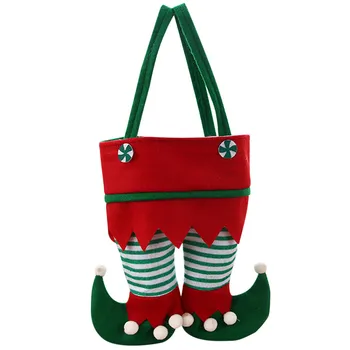 

Christmas Funny Red Wine Bottle Set With Feet Candy bag Christmas Children Gift Bag Holiday Gift Storage Home Table Decor #BL1