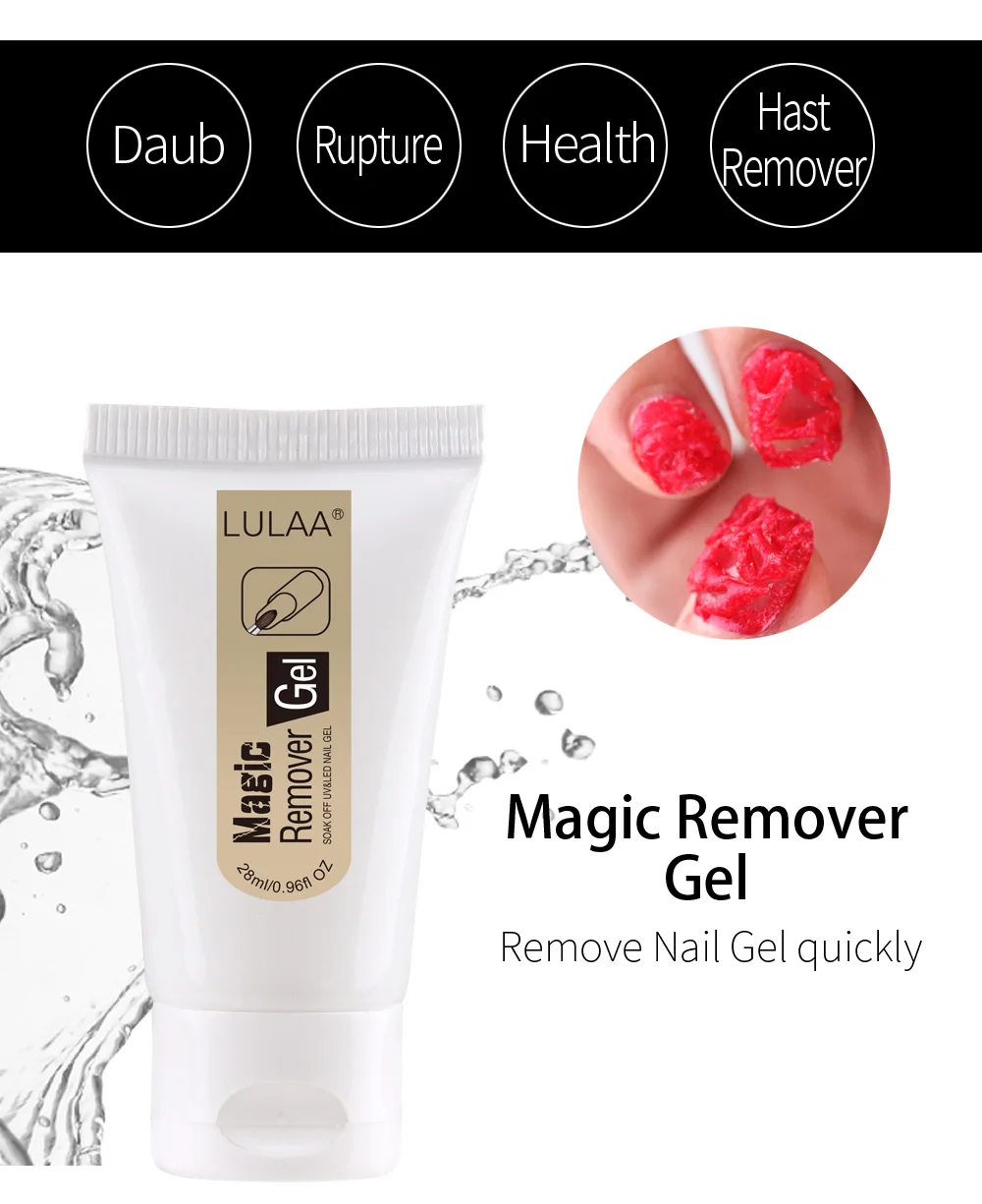 Lulaa 18/28 мл гели для ногтей лак для ногтей для удаления био-Гели Soak Off очиститель для ногтей безворсовые салфетки принадлежности для ногтей с кисточкой