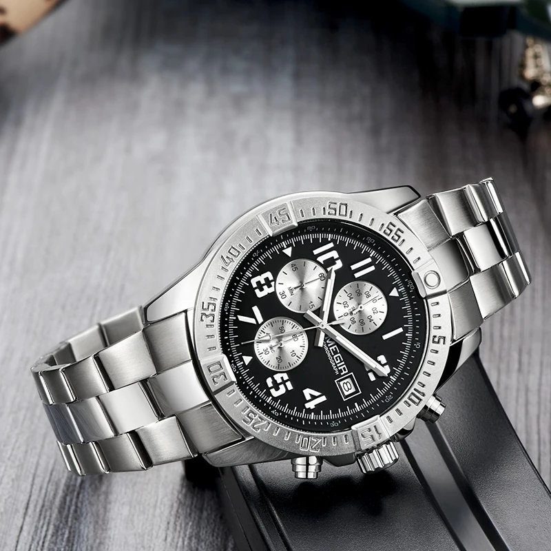 

Business Men Watch Luxury Brand Stainless Steel Wrist Watch Chronograph Army Military Quartz Watches Relogio Masculino