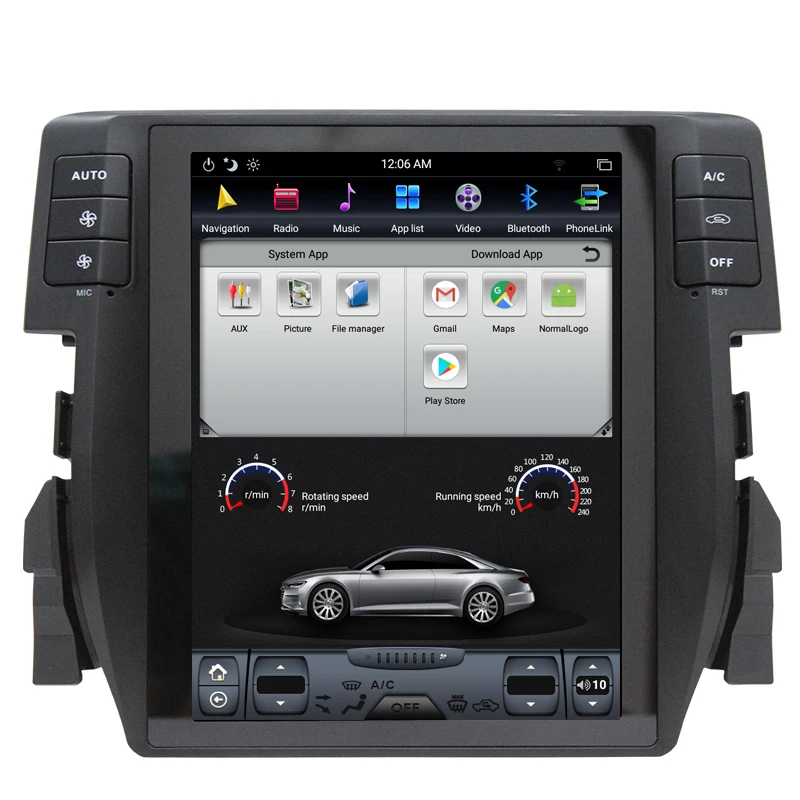 Best NAVITOPIA 10.4inch Vertical Screen Tesla Android 7.1 Car GPS Navigation for Honda Civic 2016 Car DVD Multimedia Player 6