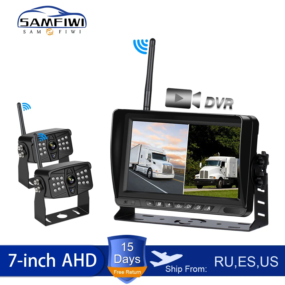Беспроводной автомобильный монитор AHD 4 Сплит Экран Рекордер DVR с заднего вида