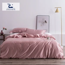 Liv-esthete-Juego de cama de lujo para mujer, funda de edredón de seda rosa de 6A grado, ropa de cama doble Quuen King, funda de almohada de lino, 100%