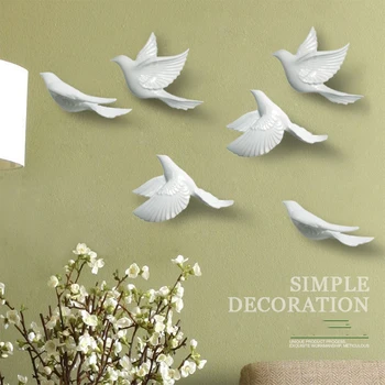 

Modern Wall Ceramic Bird Animal Accesories Creative Home Wall Decoration Ornament Livingroom TV Background Mural Crafts Decor