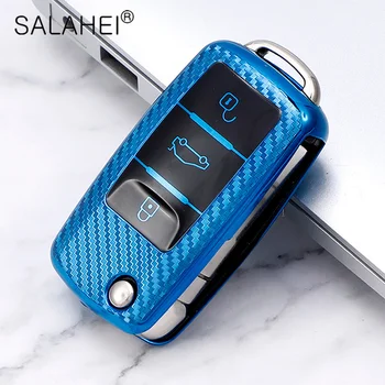 

Carbon Fiber TPU New Car Key Case For Volkswagen VW POLO Tiguan Passat B5 B6 B7 Golf EOS Scirocco Jetta MK6 Octavia Accessories