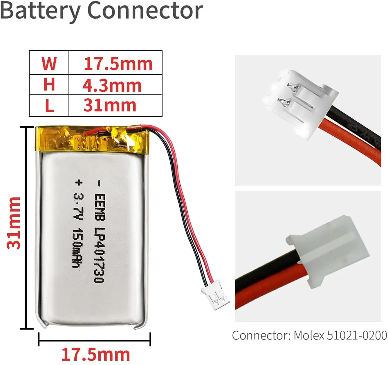 Recarregáveis do Lipo do Polímero da Bateria Alto-falante de Bluetooth Mah do Lítio v dos Pces 40 para Computadores das Câmeras Baterias 3.7 401730 150 E40 - Image 2