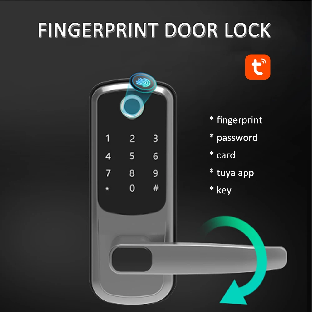 

WAFU 006T Tuya WIFI Smart Door Lock Fingerprint APP Password IC Card Key Unlock for Home Office Apartment Tenant
