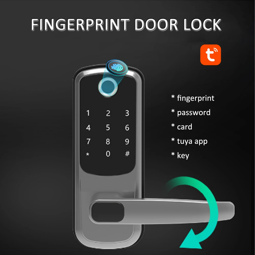 Smart Türschloss Tastaturkarte Fingerabdruck Passwort Touch Türschloss DE STOCK 